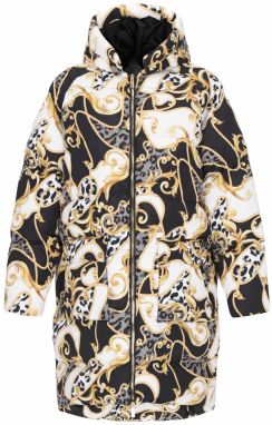 faina Prechodný kabát  zlatá / čierna / biela