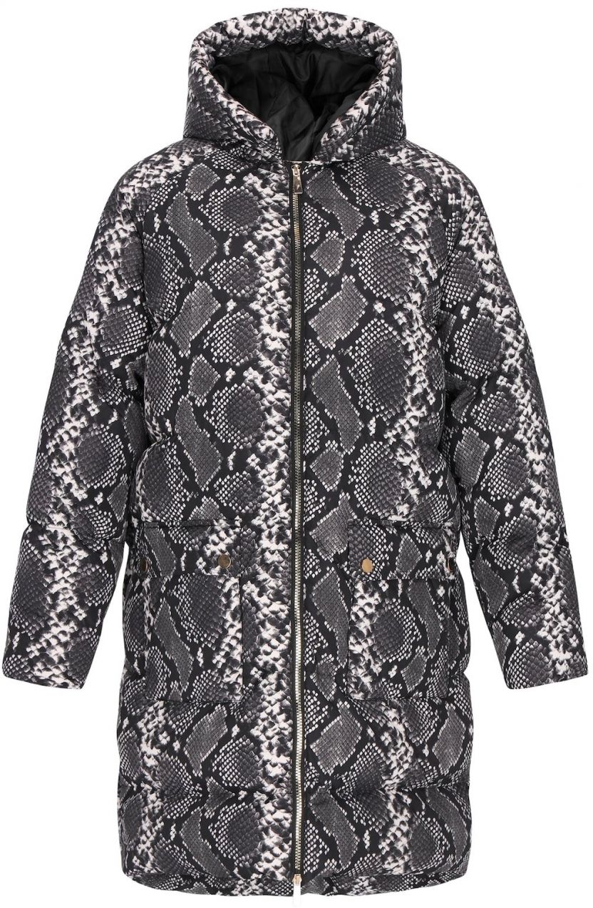 faina Prechodný kabát  sivá / čierna / biela