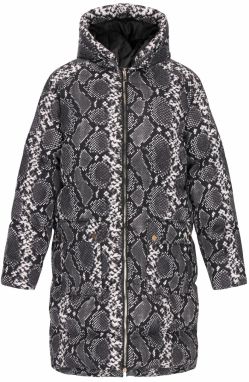 faina Prechodný kabát  sivá / čierna / biela