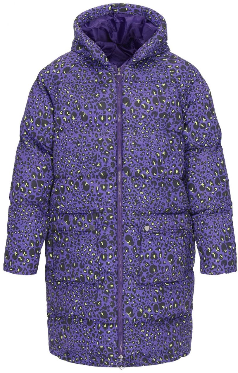 MYMO Prechodný kabát  svetložltá / fialová / čierna
