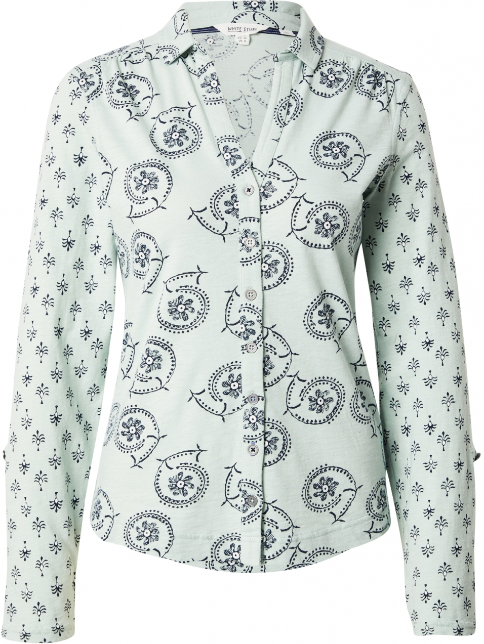 WHITE STUFF Blúzka 'ANNIE'  kamenná / svetlozelená