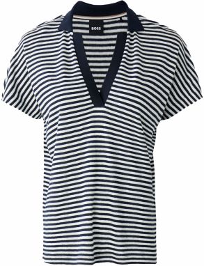 BOSS Tričko 'Enelina'  krémová / tmavomodrá