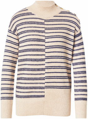 WHITE STUFF Sveter  námornícka modrá / biela ako vlna