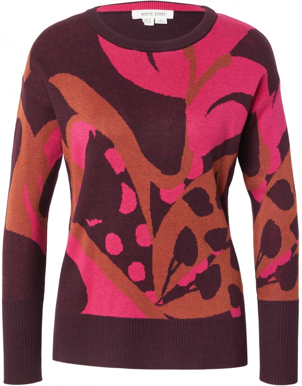 WHITE STUFF Sveter 'OLIVE'  koňaková / farba lesného ovocia / ružová