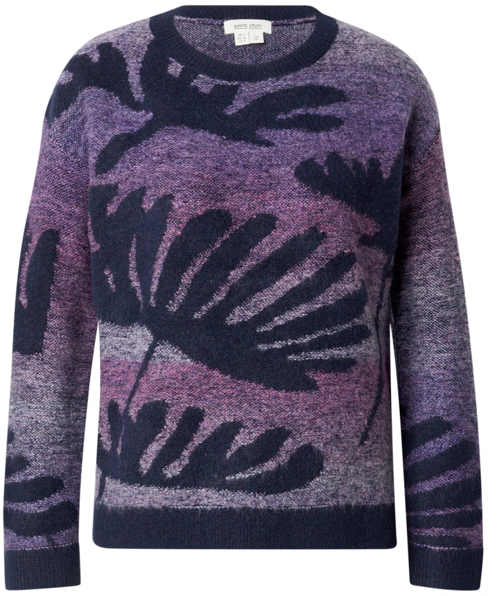 WHITE STUFF Sveter 'FERN SPACEDYE'  námornícka modrá / fialová / ružová