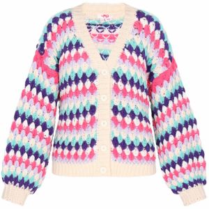 MYMO Kardigán  béžová / tyrkysová / černicová / malinová