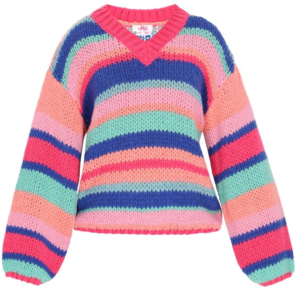 MYMO Oversize sveter  tmavomodrá / marhuľová / malinová / staroružová