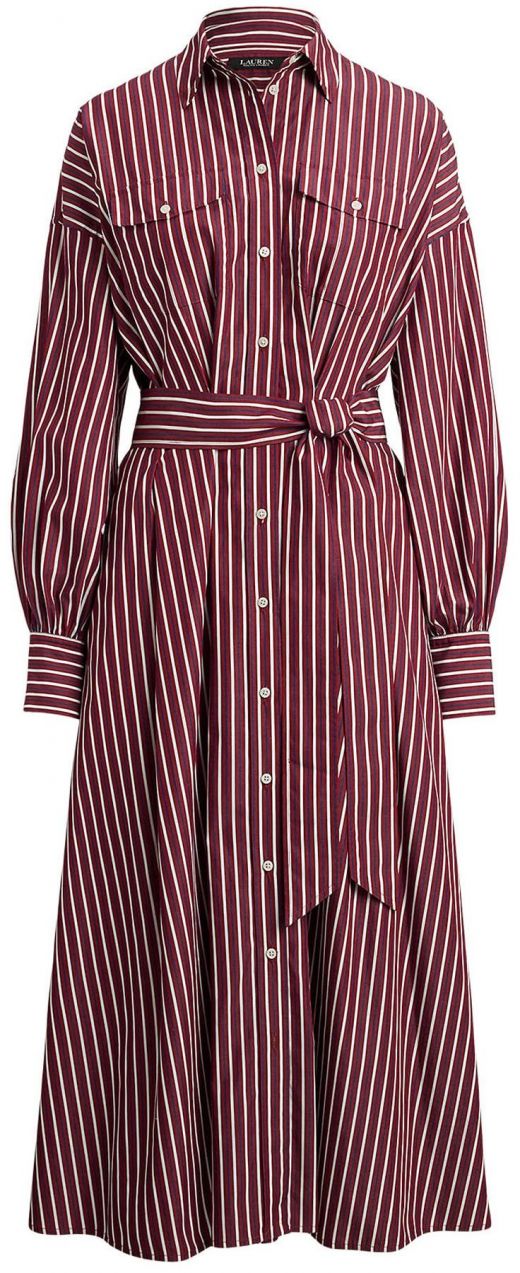 Lauren Ralph Lauren Košeľové šaty  modrá / burgundská / biela