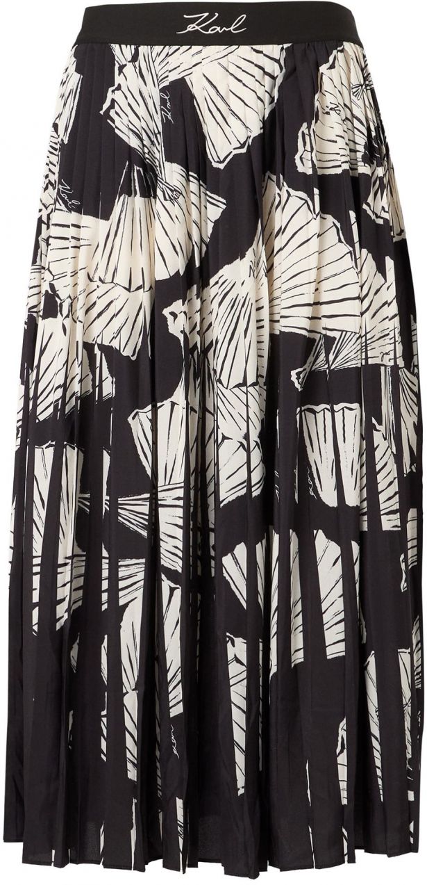 Karl Lagerfeld Sukňa  čierna / biela ako vlna