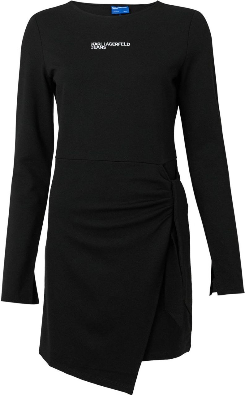 KARL LAGERFELD JEANS Šaty 'Milano'  čierna / biela
