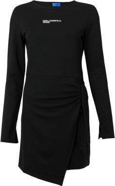 KARL LAGERFELD JEANS Šaty 'Milano'  čierna / biela