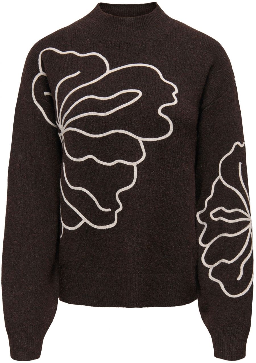 JDY Sveter 'JDYJELLA'  čokoládová / biela