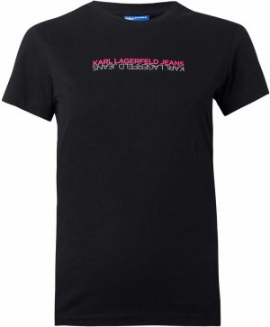 KARL LAGERFELD JEANS Tričko  ružová / čierna / biela