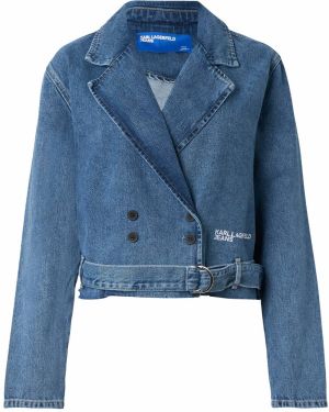 KARL LAGERFELD JEANS Prechodná bunda  modrá denim / biela