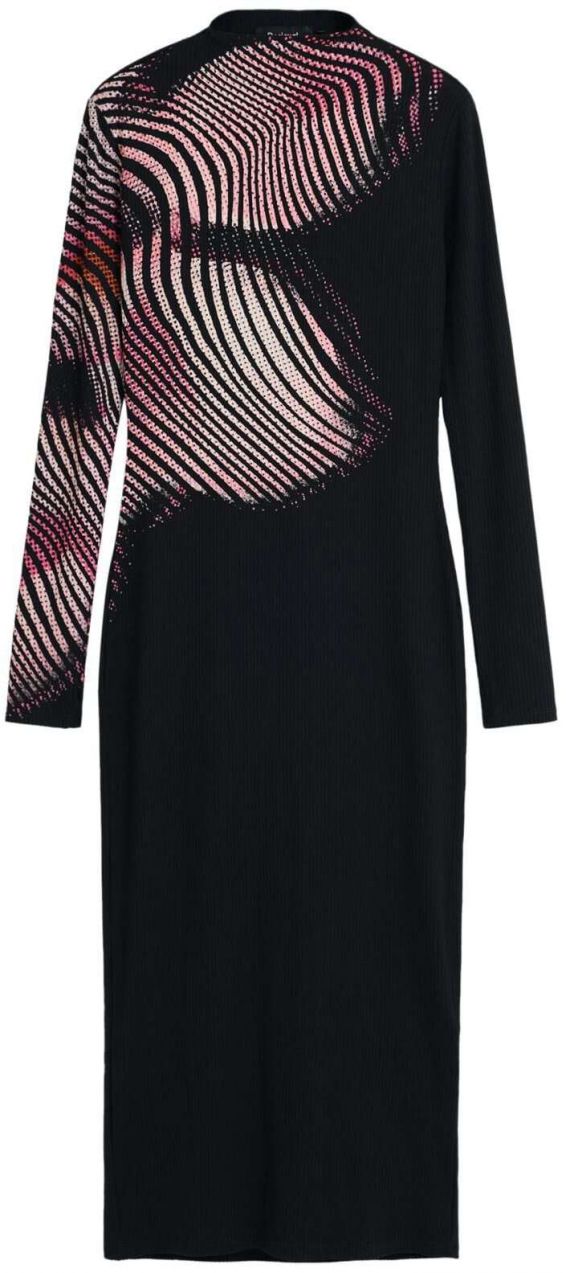 Desigual Šaty  staroružová / čierna / biela
