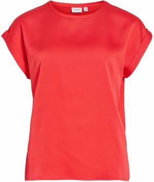 VILA Tričko 'VIELLETTE'  červená