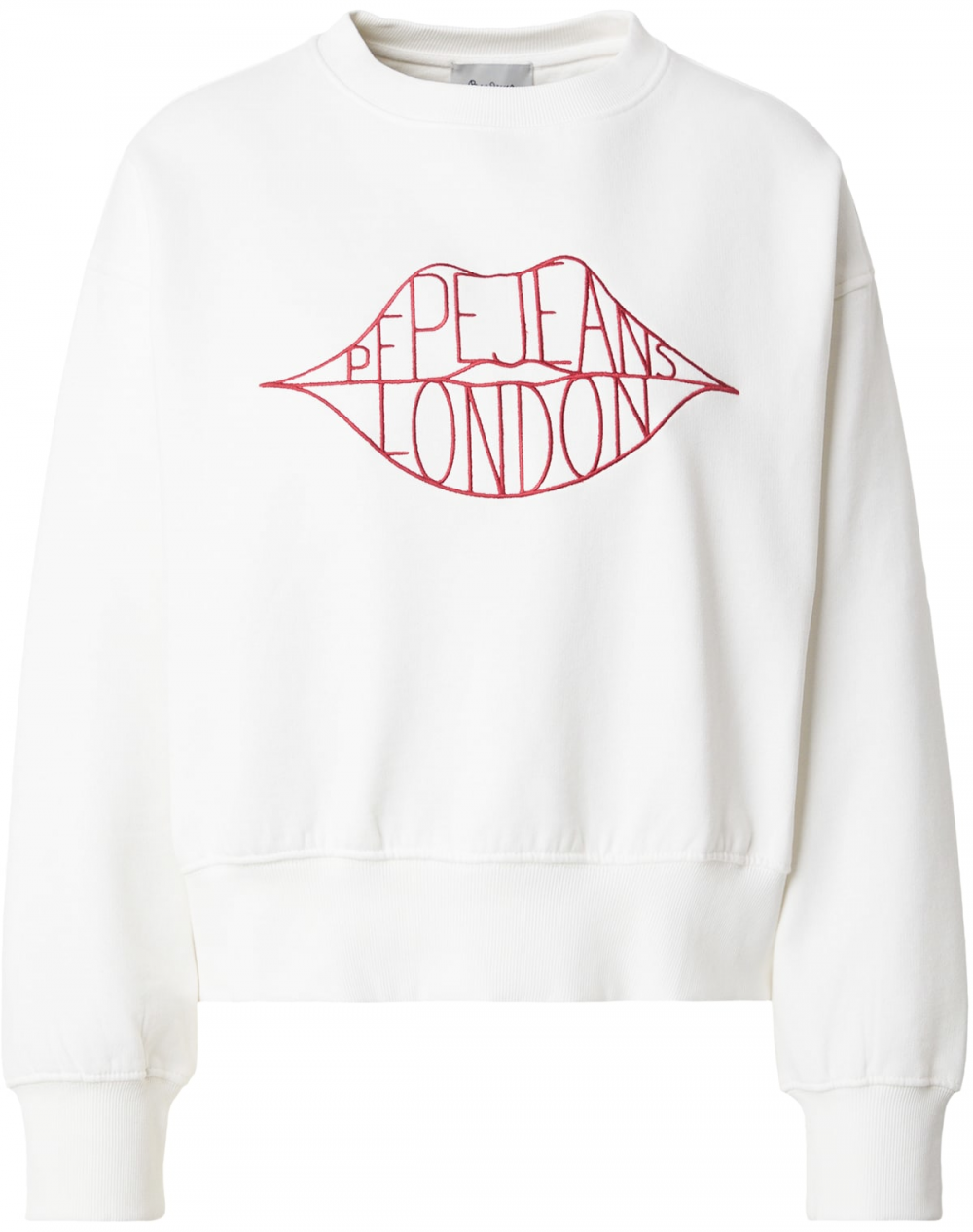 Pepe Jeans Mikina 'Bernis'  slonová kosť / červená