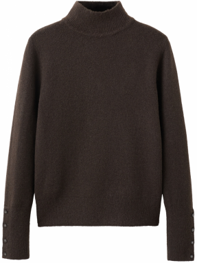 MANGO Sveter 'SIMONE'  tmavohnedá