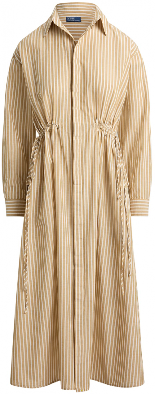 Polo Ralph Lauren Košeľové šaty  farba ťavej srsti / biela