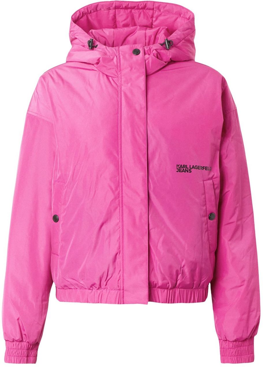 KARL LAGERFELD JEANS Prechodná bunda  ružová / čierna