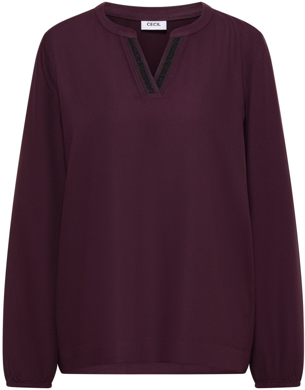 CECIL Blúzka  baklažánová / čierna melírovaná