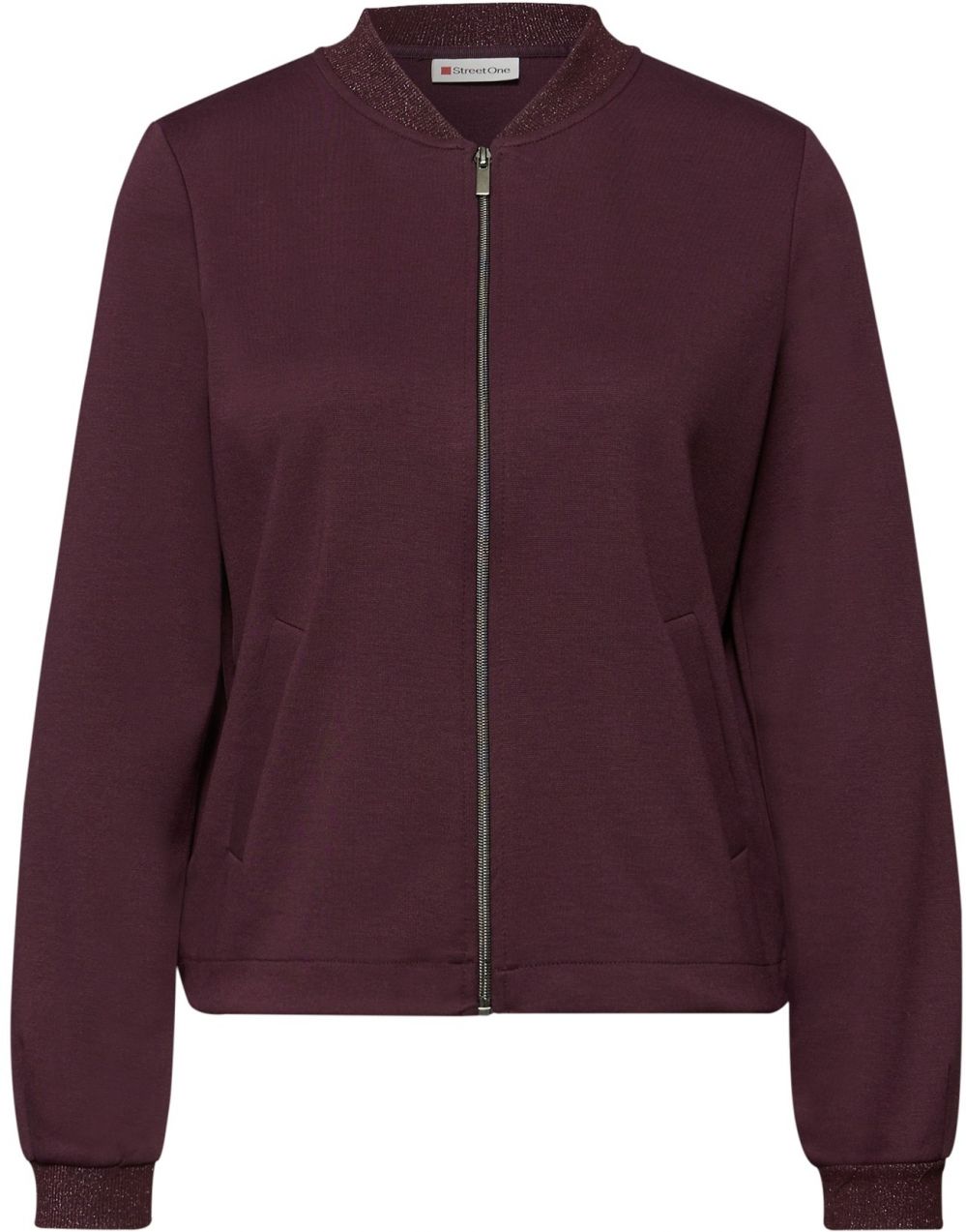 STREET ONE Tepláková bunda  burgundská