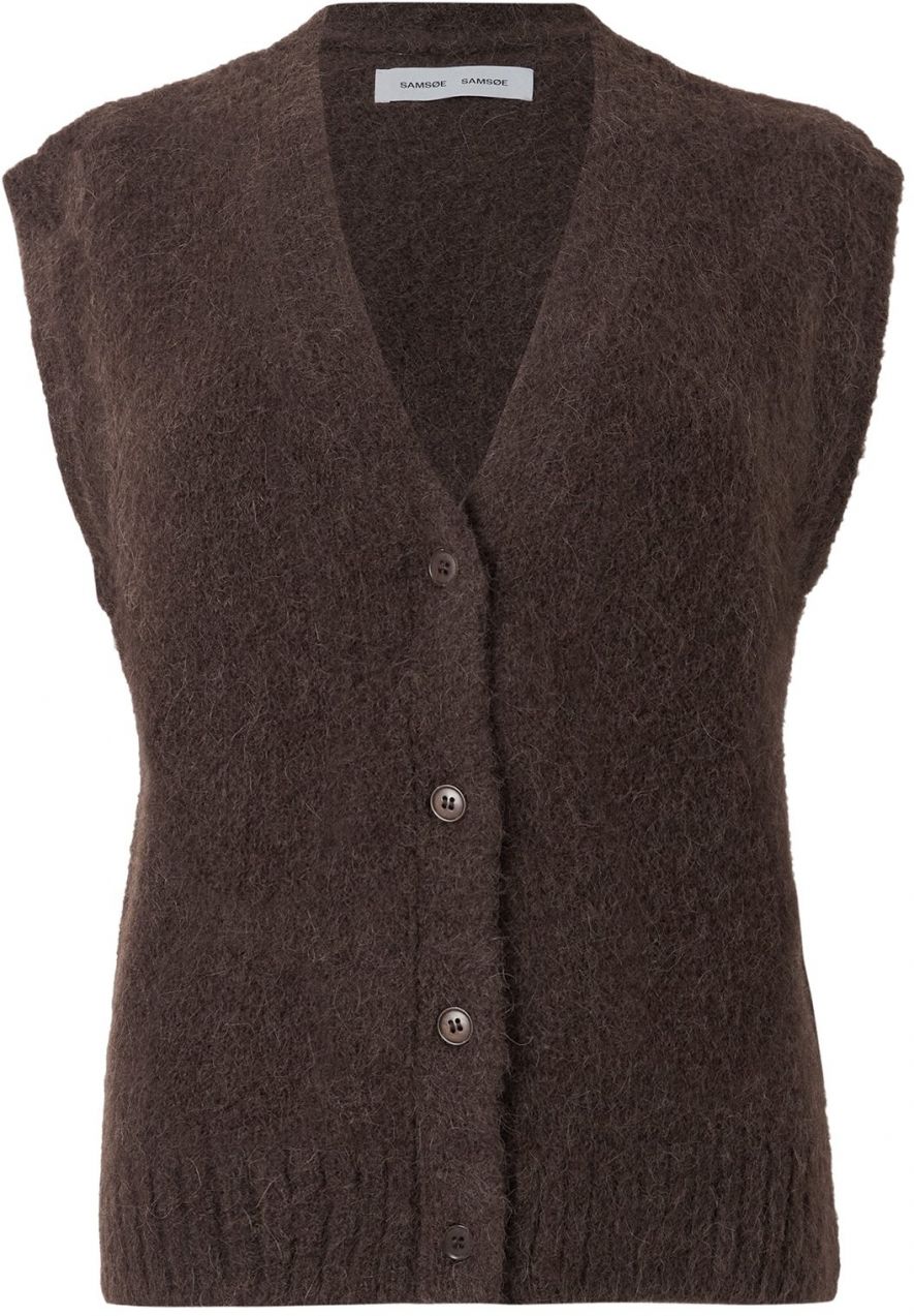 Samsøe Samsøe Pletená vesta 'Sajeanne'  tmavohnedá