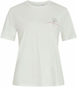 VILA Tričko 'VISYBIL'  s ružovými fľakmi / čierna / biela