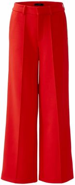 OUI Plisované nohavice  jasne červená / biela