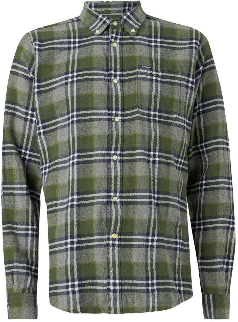 Barbour Košeľa 'Fallbay'  tmavomodrá / sivá melírovaná / kiwi / biela