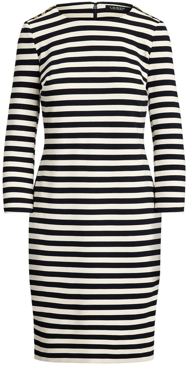 Lauren Ralph Lauren Pletené šaty  čierna / biela