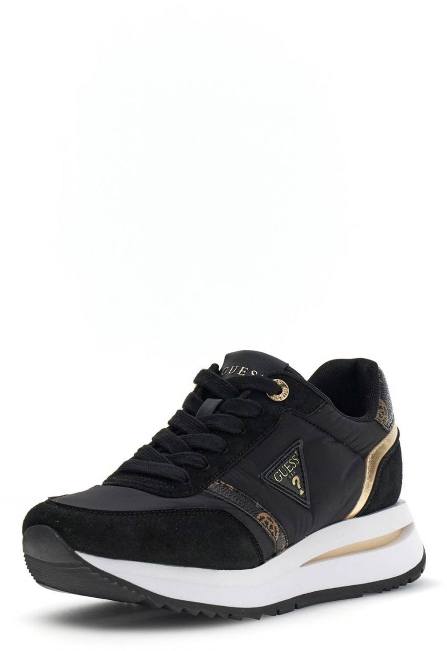 GUESS Nízke tenisky 'EAGAR'  hnedá / zlatá / čierna