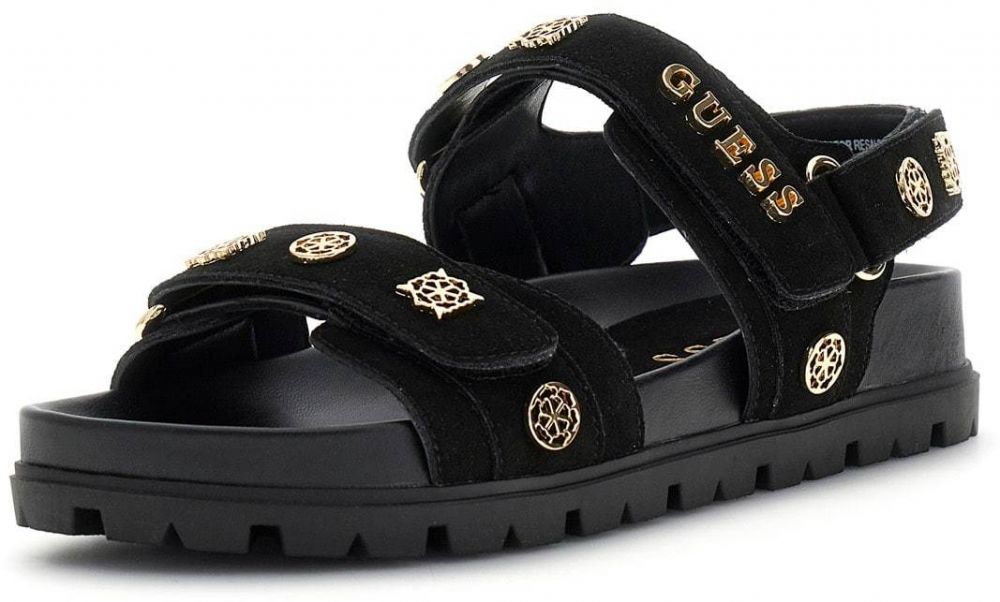 GUESS Remienkové sandále 'FLORIZI'  zlatá / čierna