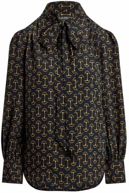 Lauren Ralph Lauren Blúzka  námornícka modrá / zlatá žltá
