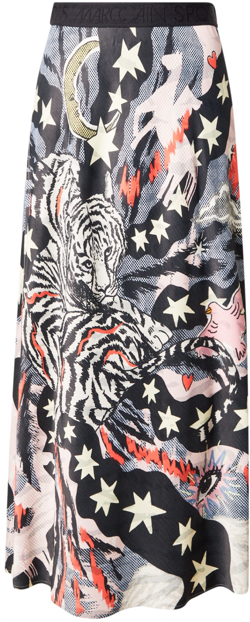 Marc Cain Sukňa  námornícka modrá / oranžová / čierna / biela