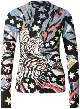 Marc Cain Tričko  pastelovo modrá / svetložltá / jasne červená / čierna