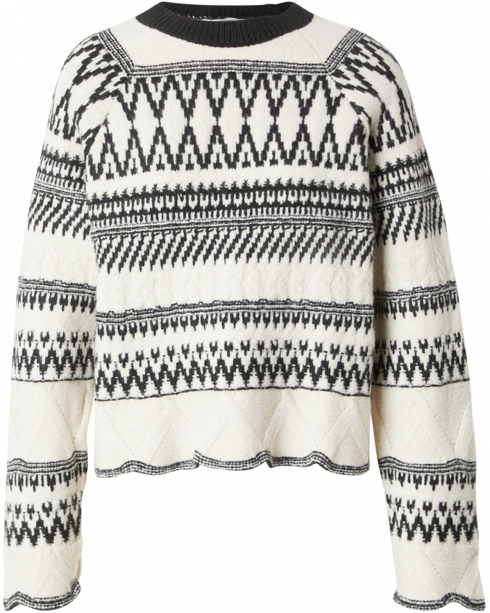 ABOUT YOU Sveter 'Hanna'  béžová / čierna