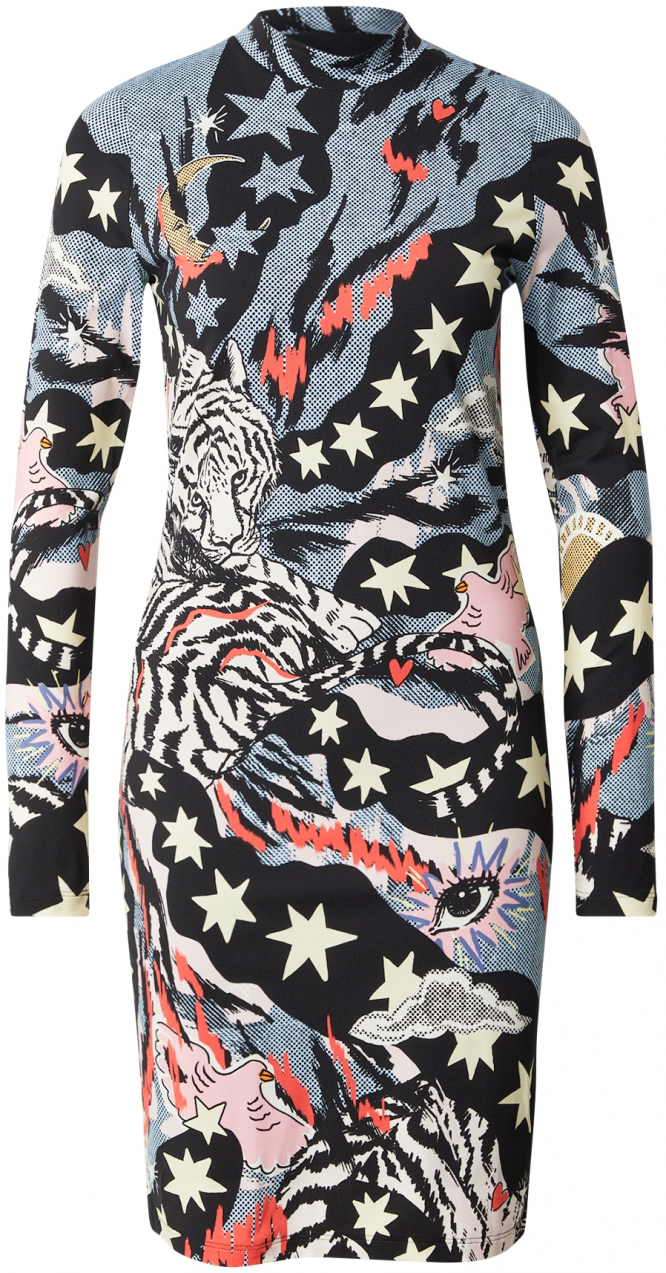 Marc Cain Šaty  pastelovo modrá / oranžová / čierna / biela