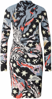 Marc Cain Šaty  pastelovo modrá / oranžová / čierna / biela