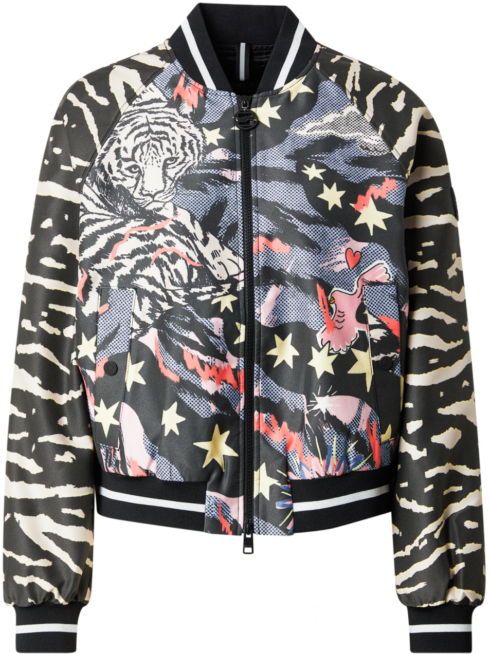 Marc Cain Prechodná bunda  modrá / svetložltá / ružová / červená / čierna / biela