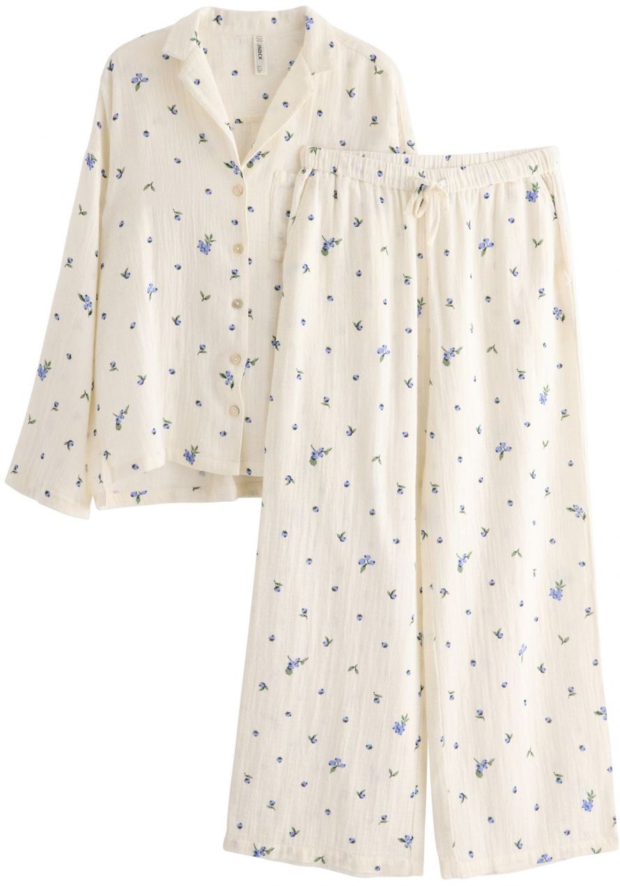 Lindex Pyžamo  modrosivá / zelená / čierna / biela ako vlna