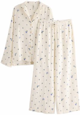Lindex Pyžamo  modrosivá / zelená / čierna / biela ako vlna