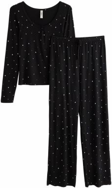 Lindex Pyžamo  čierna / biela
