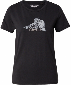 GUESS Tričko  sivá / čierna