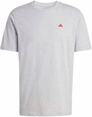 ADIDAS SPORTSWEAR Funkčné tričko  sivá melírovaná / červená / biela