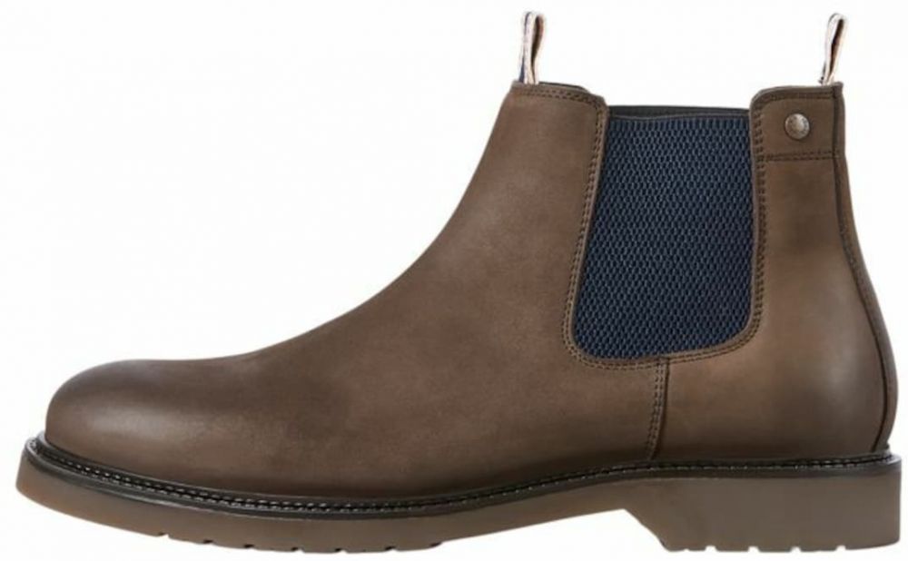 JACK & JONES Chelsea čižmy 'JFWLeyton'  námornícka modrá / svetlohnedá