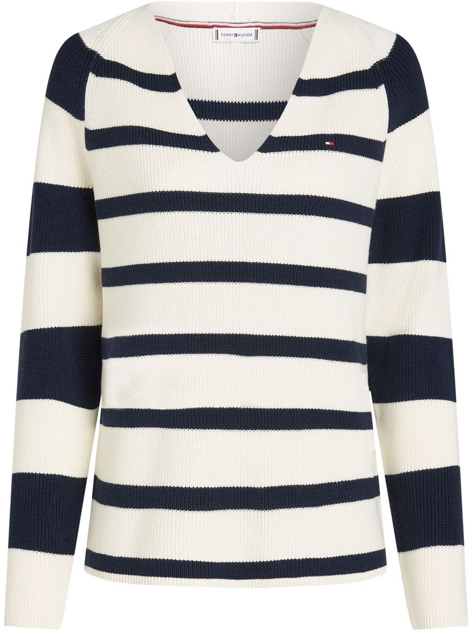 TOMMY HILFIGER Sveter  námornícka modrá / biela