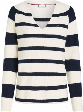 TOMMY HILFIGER Sveter  námornícka modrá / biela