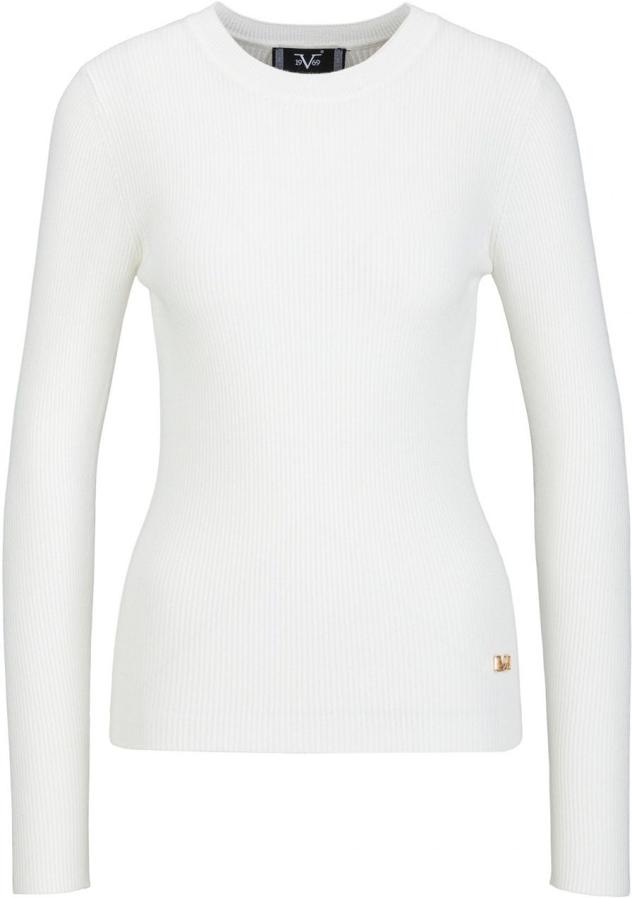 19V69 ITALIA Sveter 'Antonia'  šedobiela