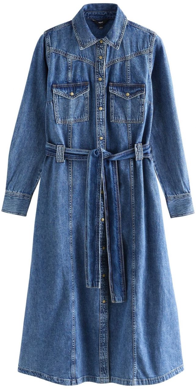 Next Košeľové šaty  čierny denim